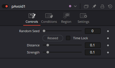 pAvoid — Controls: Random Seed, Distance, Strength