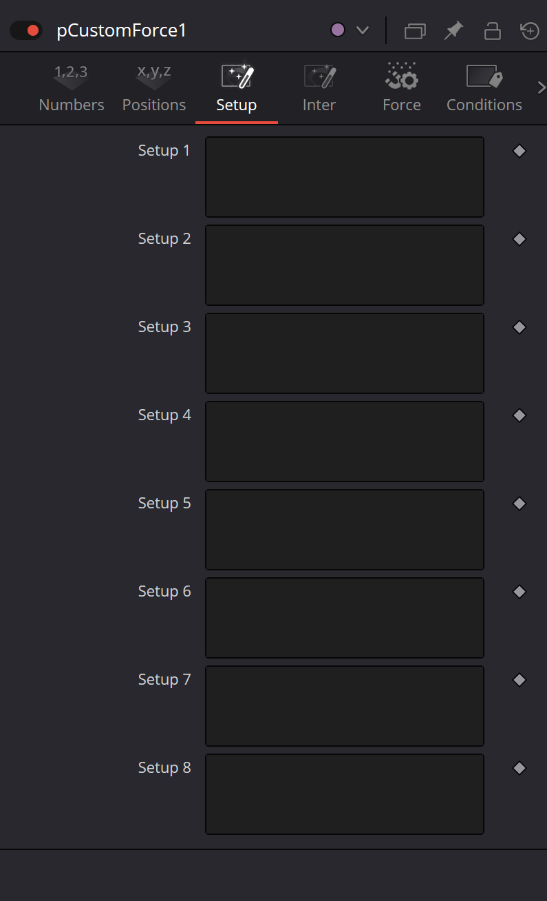 pCustomForce — Setup expression fields
