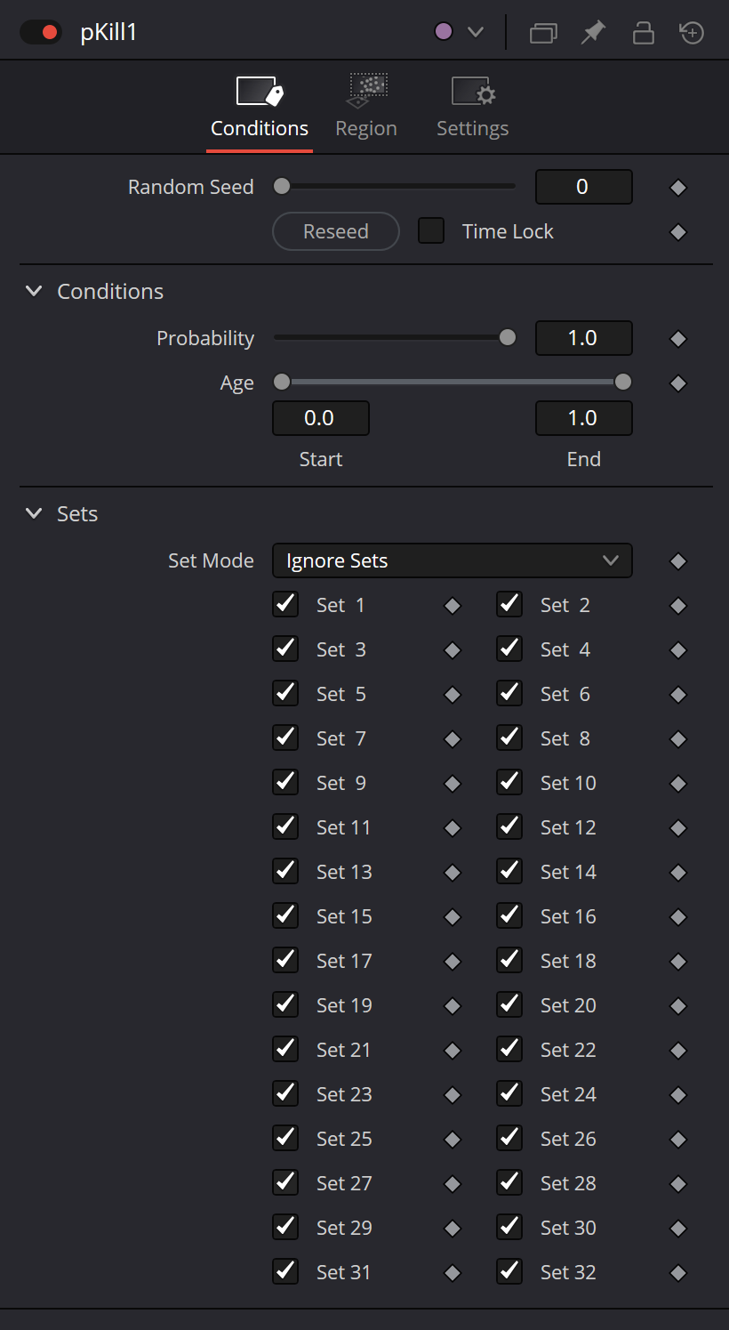pKill · Conditions: Seed, Probability, Age и Sets