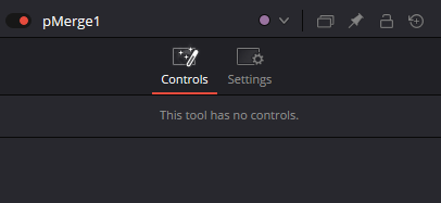 pMerge Controls: штатное состояние This tool has no controls