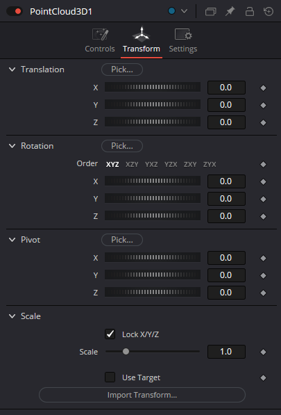 PointCloud3D Transform reference view