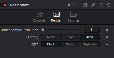 Positioner — реальный Resolve Inspector Render: Under-Sample Resolution, Filtering и Edges