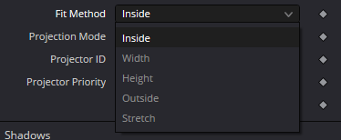 Projector3D Fit Method dropdown