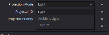 Projector3D Projection Mode dropdown