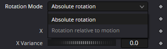 pSpawn — real Resolve Rotation Mode menu: Absolute rotation or Rotation relative to motion