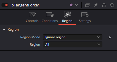 pTangentForce — real Resolve Region Inspector with Region Mode and Region selectors