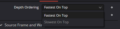 RepairFrame — Depth Ordering menu: Fastest On Top and Slowest On Top