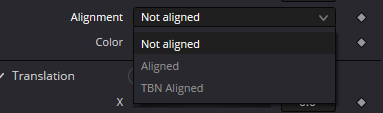 Replicate3D Alignment menu with Not aligned, Aligned and TBN Aligned