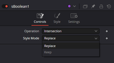 sBoolean · сохранённый дополнительный снимок Controls / Style Mode