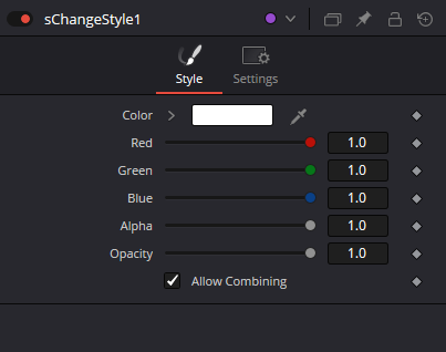sChangeStyle · Style: Color, RGBA, Opacity и Allow Combining