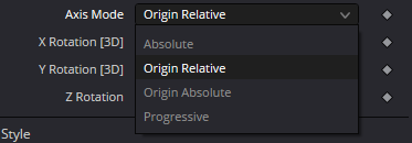 sDuplicate · меню Axis Mode с выбранным Origin Relative