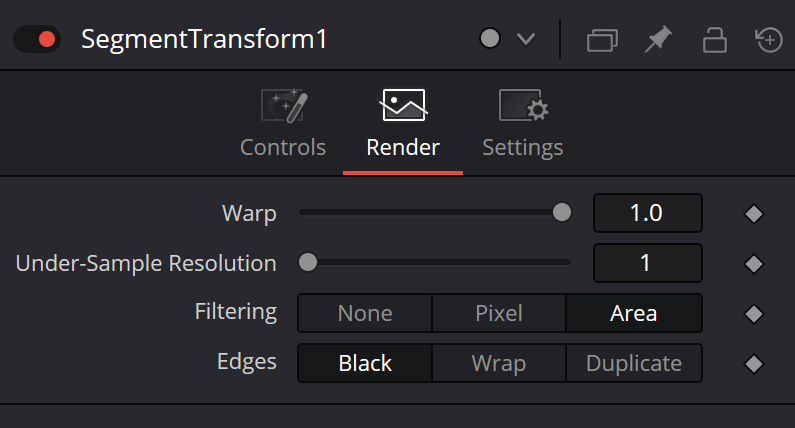 SegmentTransform · Render: Warp, выборка, Filtering и Edges