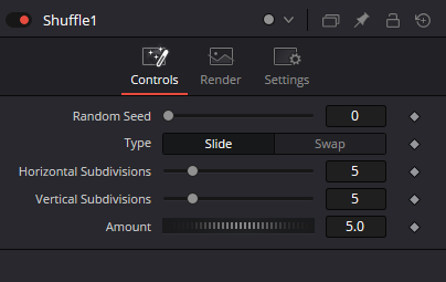 Shuffle Controls: Random Seed, Slide/Swap, Horizontal/Vertical Subdivisions and Amount