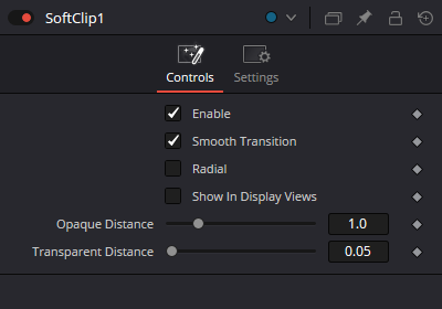 SoftClip · Controls: Enable, Smooth Transition, Radial, виды и две дистанции