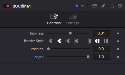 sOutline Controls: Thickness, Border Style, Position и Length