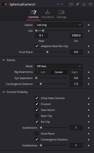 SphericalCamera Controls