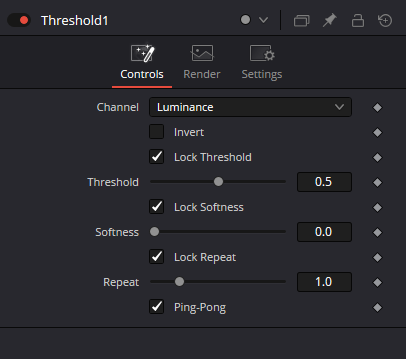 Threshold — Controls: Channel, Invert, Threshold, Softness, Repeat and Ping-Pong
