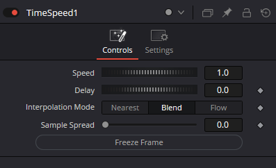 TimeSpeed Controls: Speed, Delay, Interpolation Mode, Sample Spread и Freeze Frame
