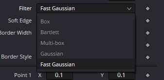 Triangle Filter menu: Box, Bartlett, Multi-box, Gaussian, Fast Gaussian
