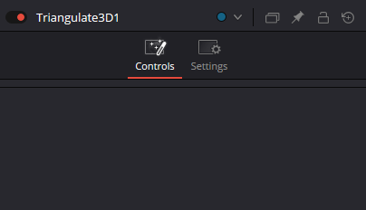 Triangulate3D Controls tab without node-specific controls