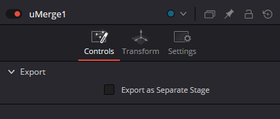 uMerge Controls: Export as Separate Stage
