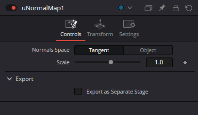 uNormalMap Controls: Normals Space, Scale и Export as Separate Stage