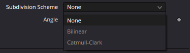 uShape Subdivision Scheme menu: None, Bilinear, Catmull-Clark