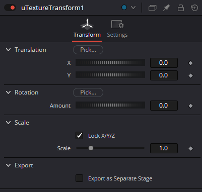 uTextureTransform — Transform: Translation, Rotation, Scale and Export as Separate Stage