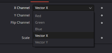 VectorMotionBlur channel menu: Red, Green, Blue, Vector X и Vector Y