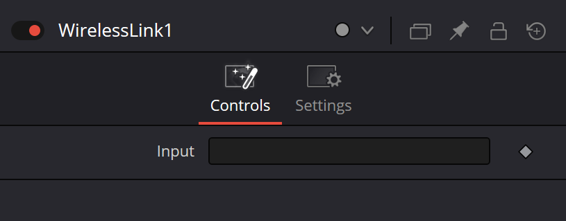WirelessLink Controls: Input field for the linked source