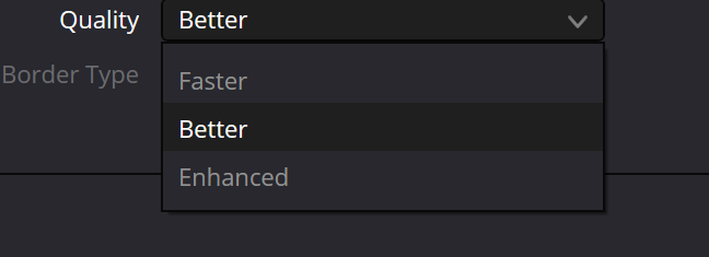 ZoomBlur Quality menu