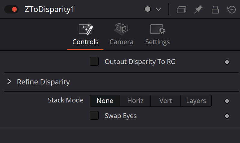 ZToDisparity Controls