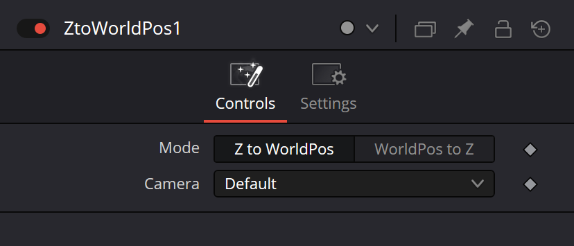 ZToWorldPos Controls: Mode and Camera